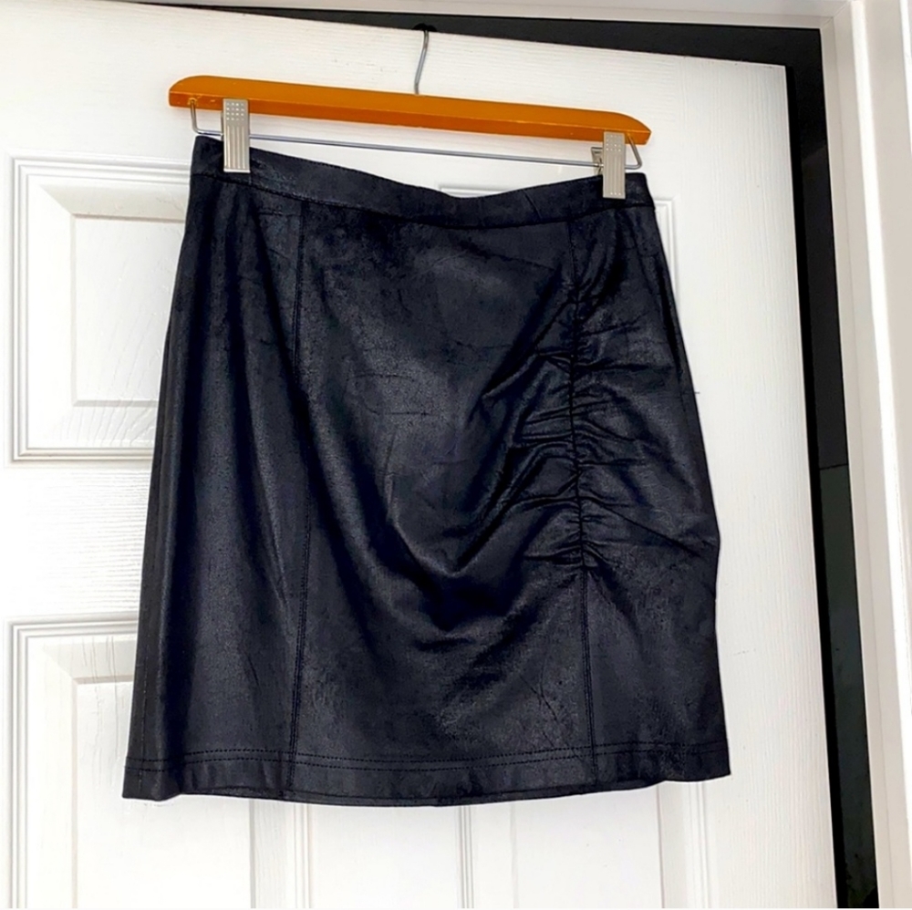Free People Black Suede Skirt